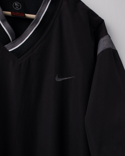 00s Nike Black & Grey Short Sleeve Windbreaker (XL)