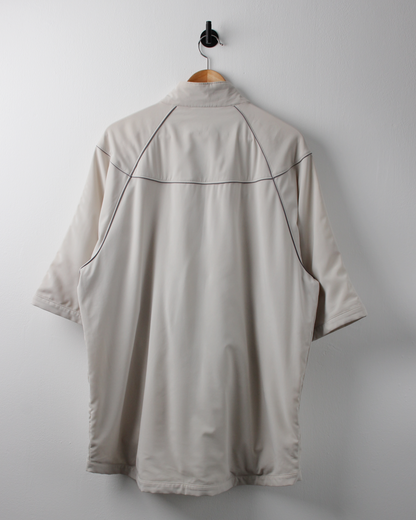 00s Nike Cream Full Zip Short Sleeve Windbreaker (XL)