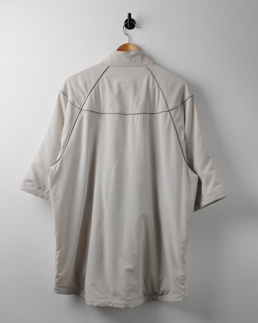 00s Nike Cream Full Zip Short Sleeve Windbreaker (XL)