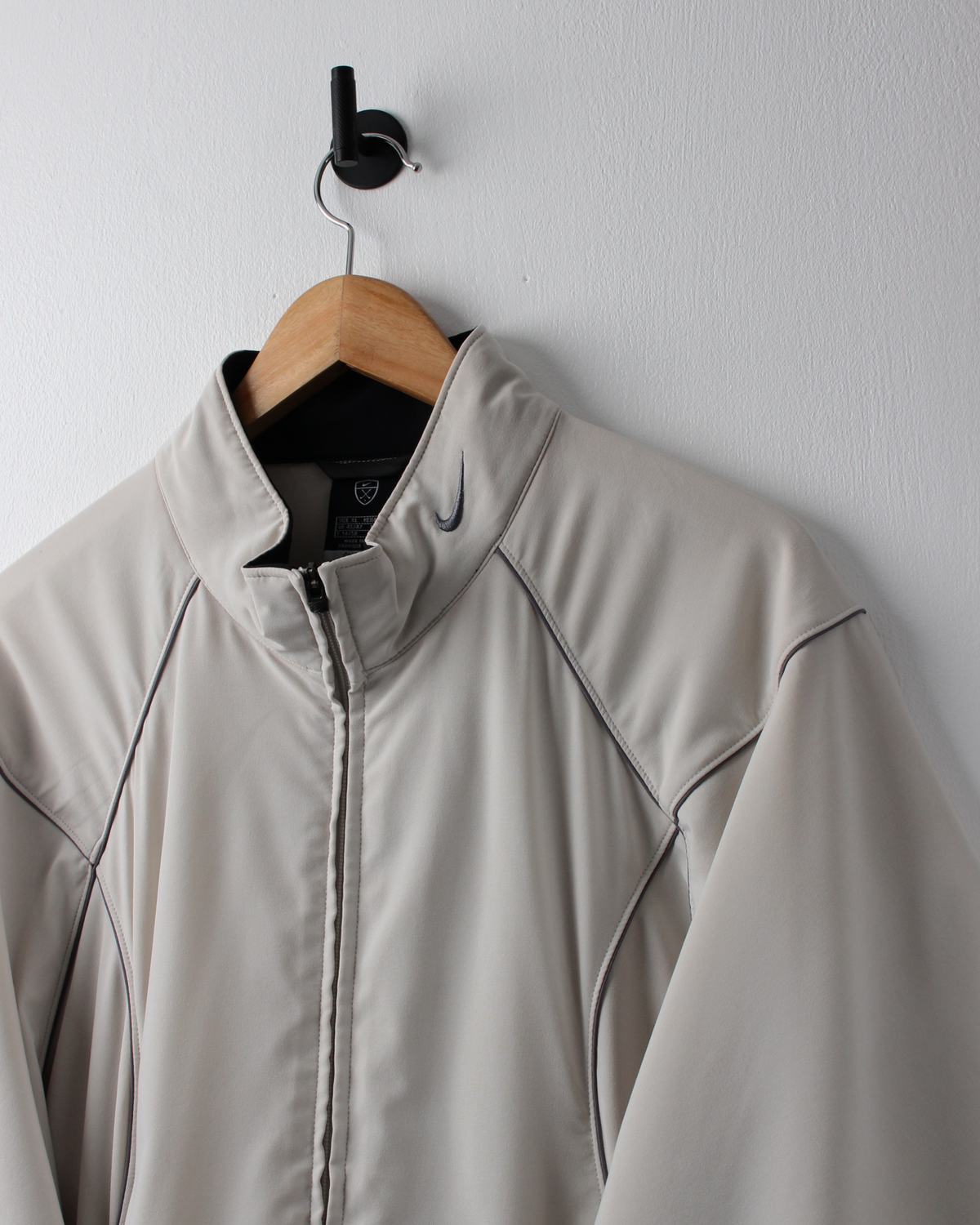 00s Nike Cream Full Zip Short Sleeve Windbreaker (XL)