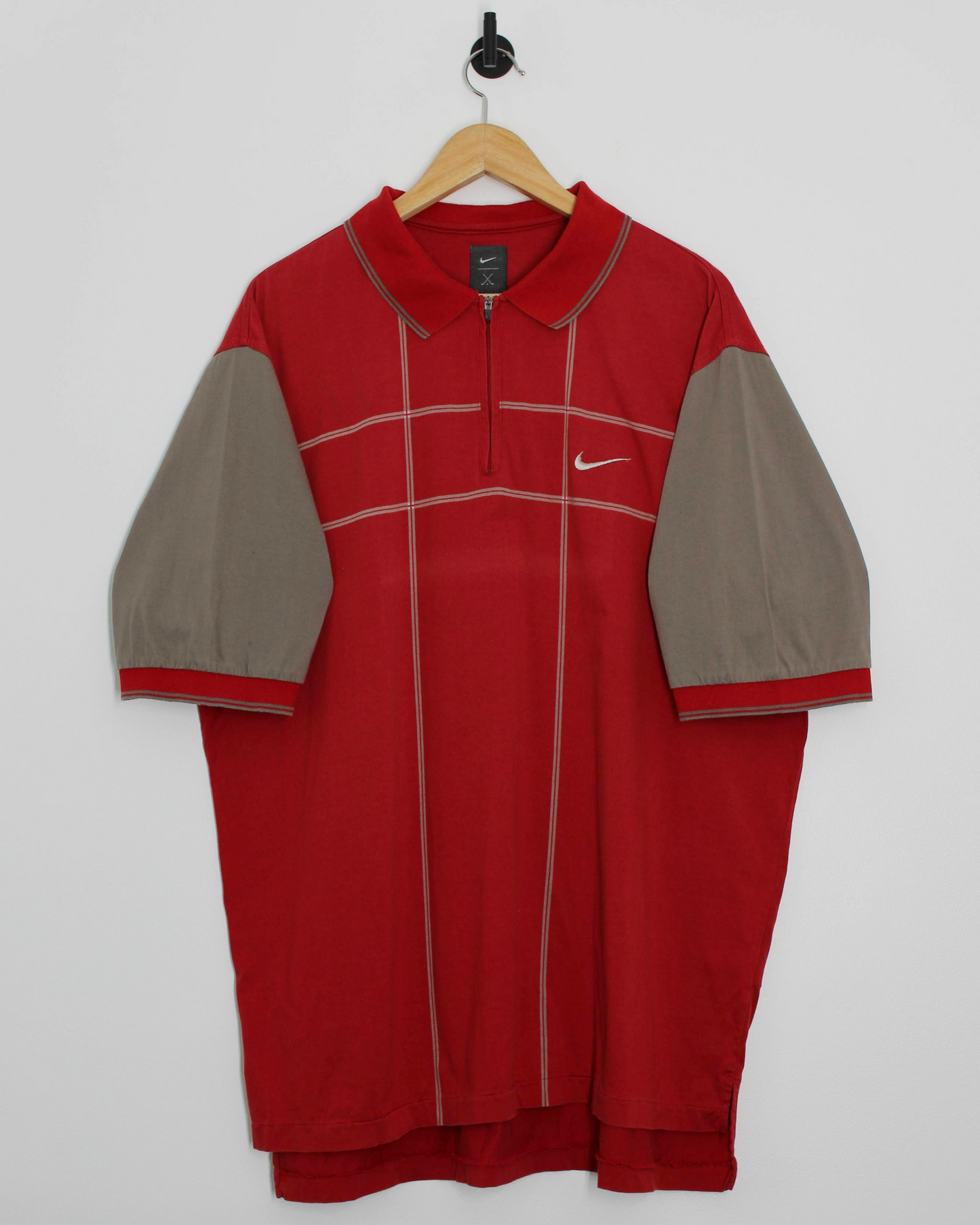 90s Nike Yin Yang Red Polo-Shirt (XL) (Style worn by Tiger at the 98’ Masters)