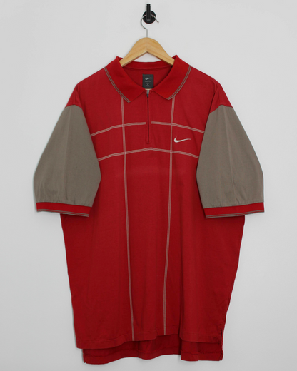 90s Nike Yin Yang Red Polo-Shirt (XL) (Style worn by Tiger at the 98’ Masters)