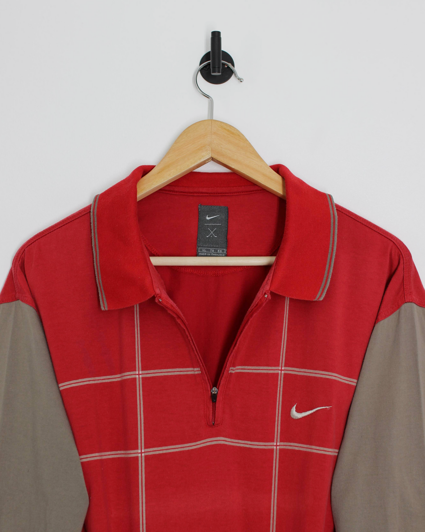 90s Nike Yin Yang Red Polo-Shirt (XL) (Style worn by Tiger at the 98’ Masters)