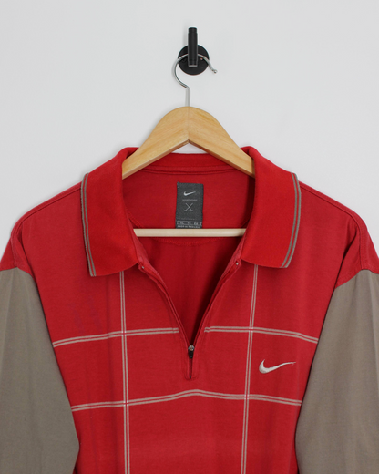 90s Nike Yin Yang Red Polo-Shirt (XL) (Style worn by Tiger at the 98’ Masters)