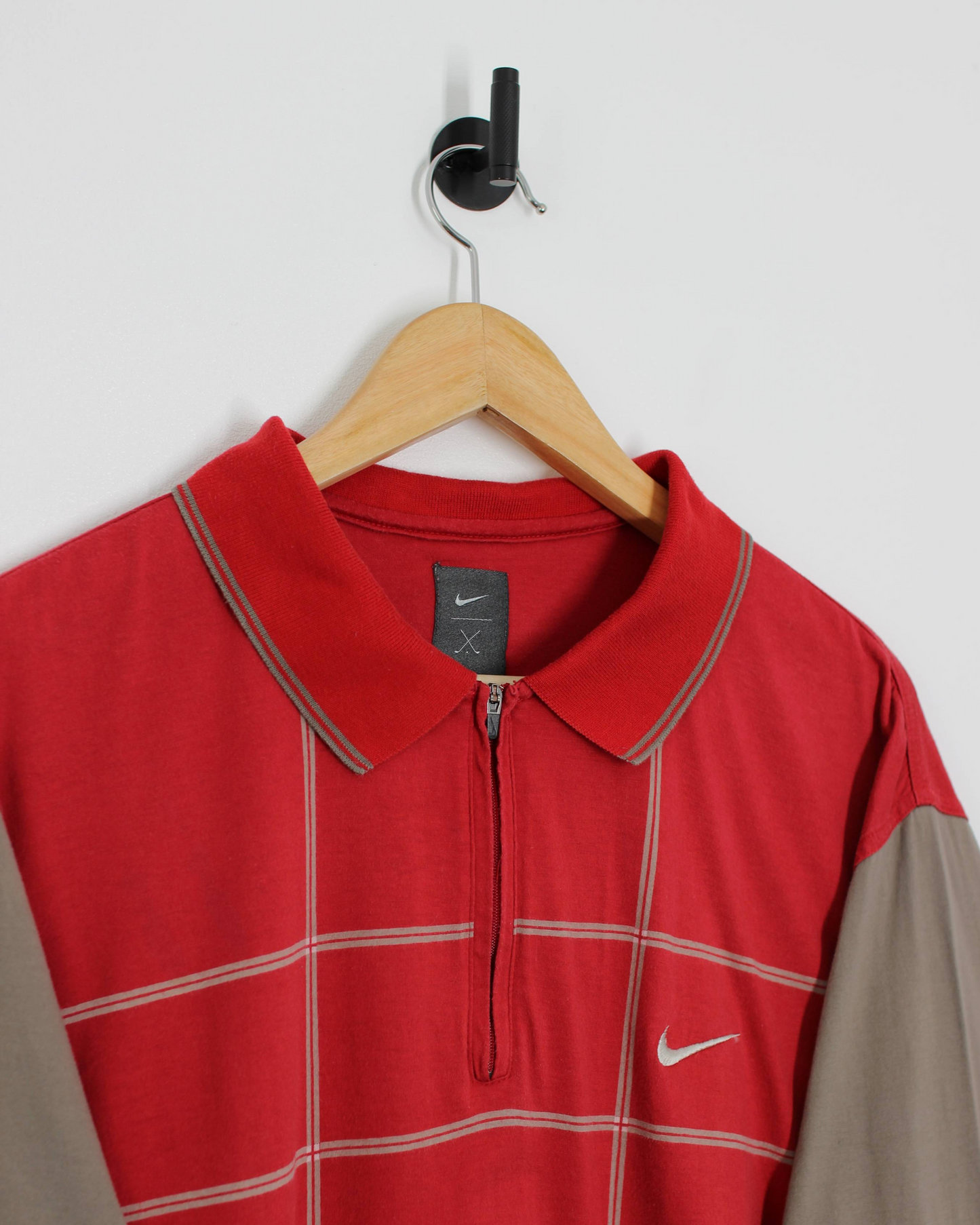 90s Nike Yin Yang Red Polo-Shirt (XL) (Style worn by Tiger at the 98’ Masters)