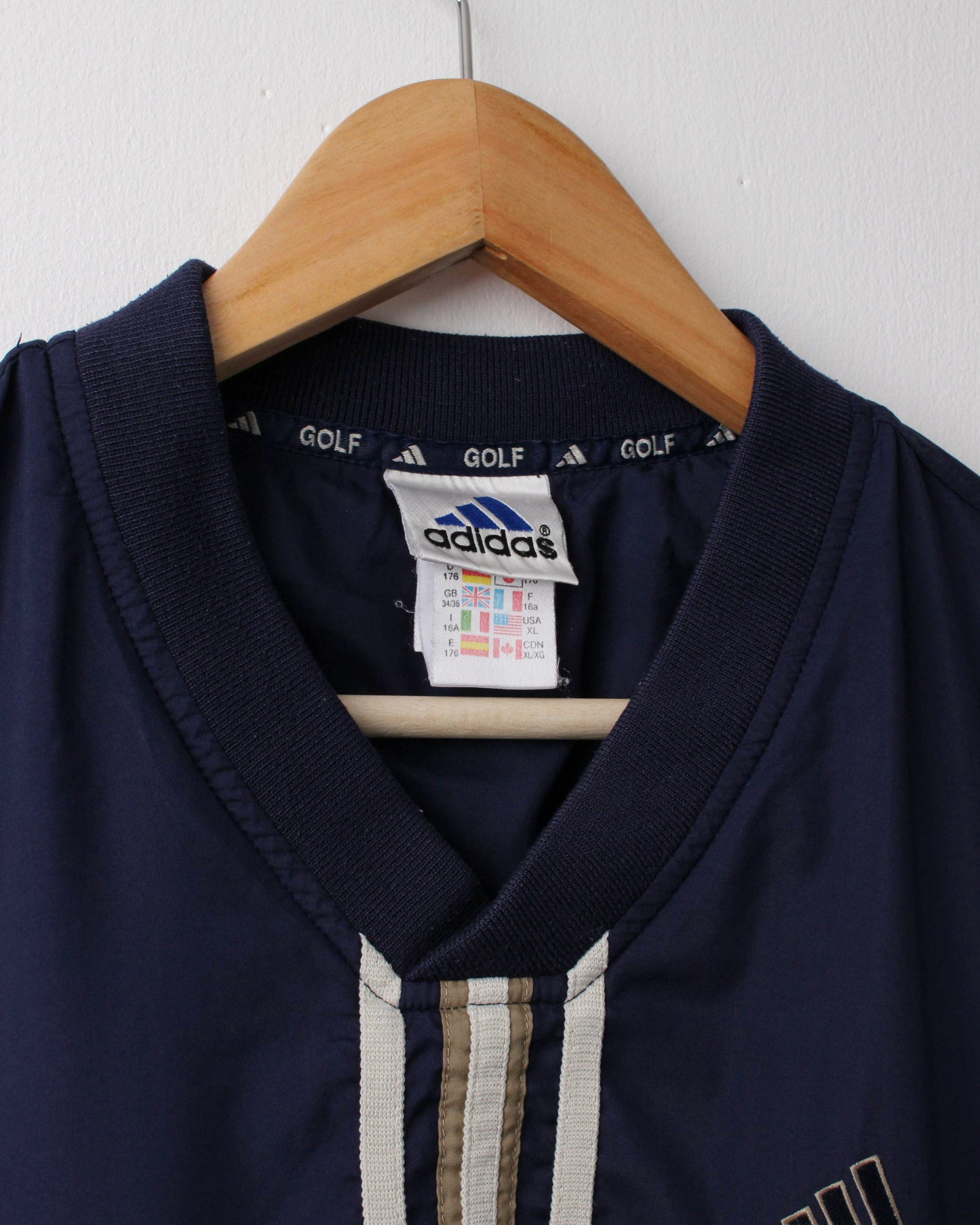 90s Adidas Navy & Gold Lightweight Windbreaker (XS)
