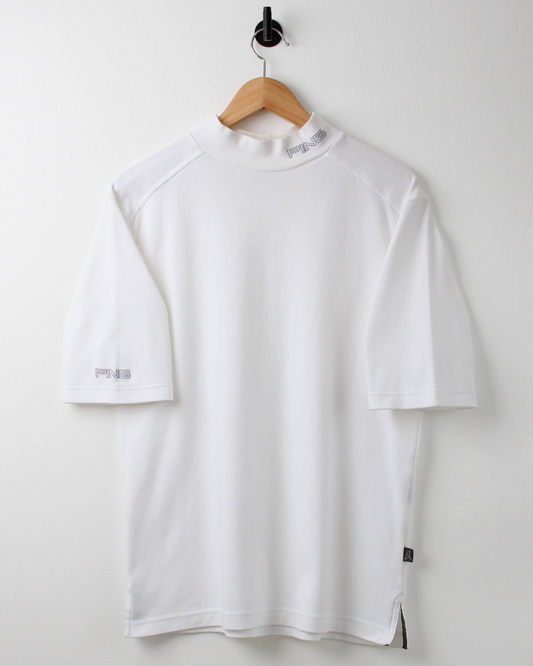 00s Ping ‘Mr Ping’ Logo White Mock Neck (S)