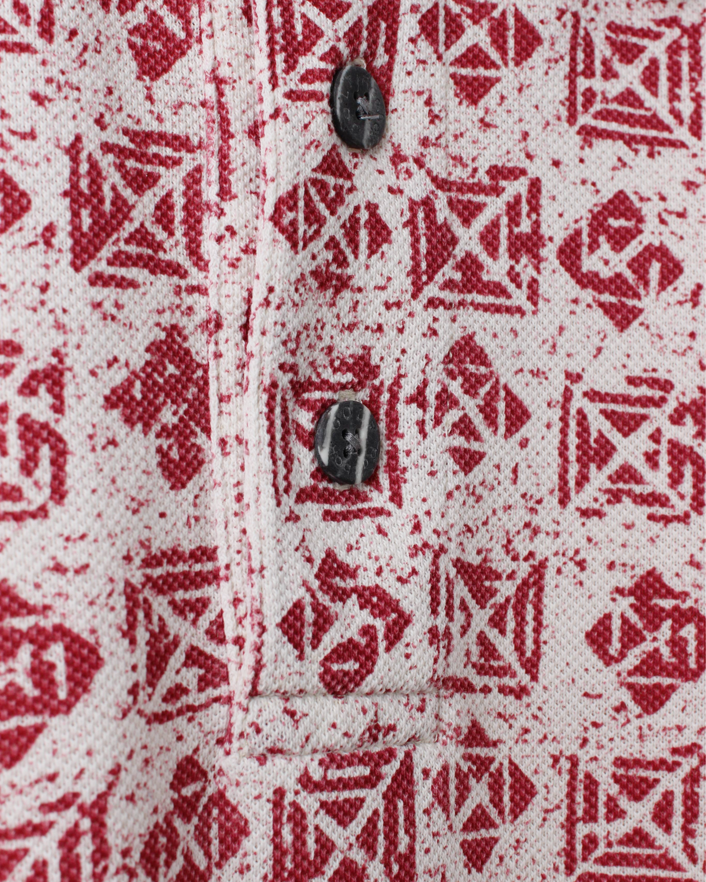 90s Reebok Red & Cream Abstract Polo (XL)