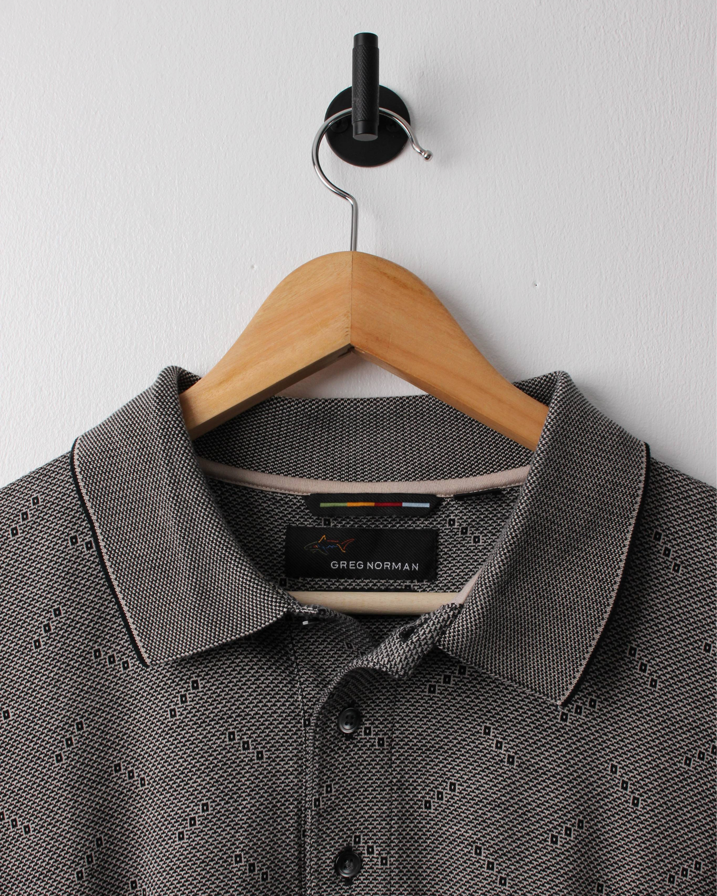 00s Greg Norman Grey Patterned Polo (XL)