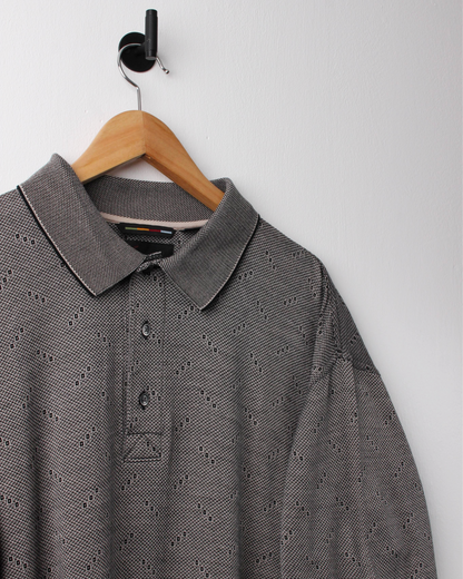 00s Greg Norman Grey Patterned Polo (XL)