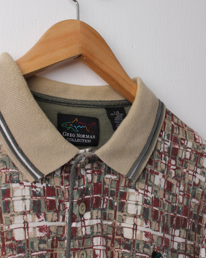 90s Greg Norman Mickey Mouse Graphic Abstract Polo (L)