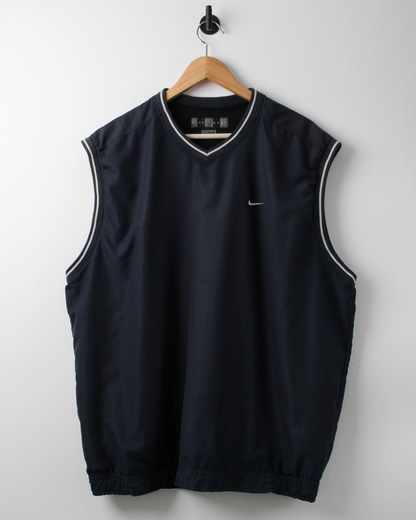 00s Nike Shield Logo Navy Golf Vest (XL)