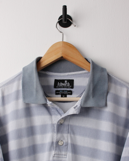 90s Ashworth Blue Geometric Polo (M)
