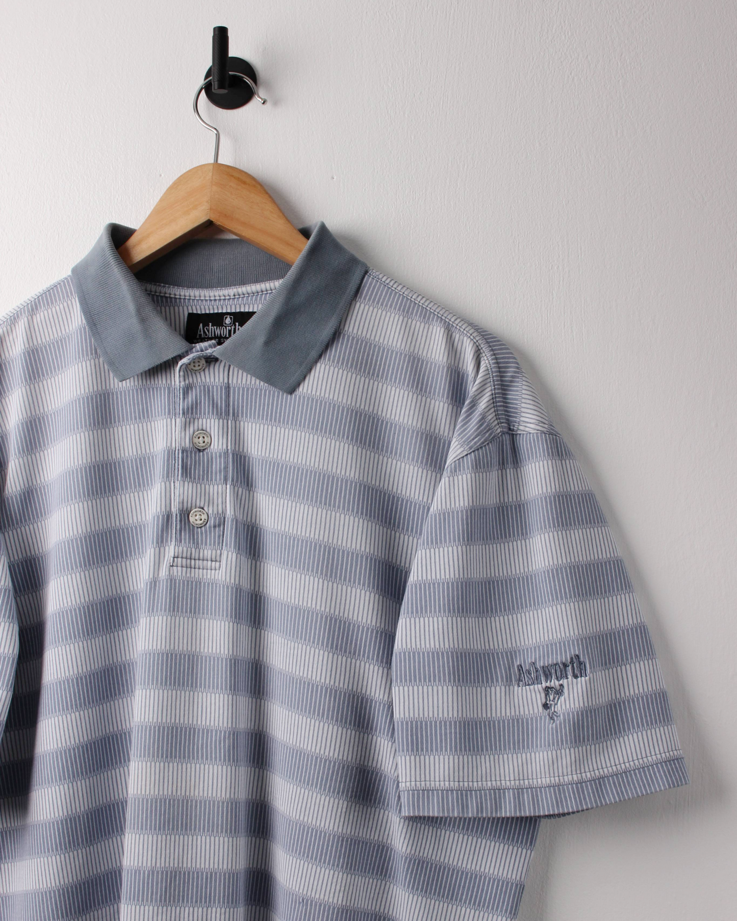 90s Ashworth Blue Geometric Polo (M)