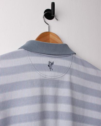 90s Ashworth Blue Geometric Polo (M)