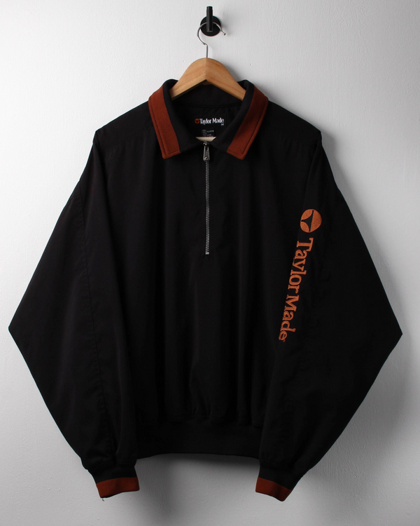 90s TaylorMade Black & Orange Collared Windbreaker (M)
