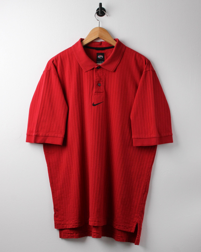90s Nike Yin Yang Red Centre Swoosh Polo (L)