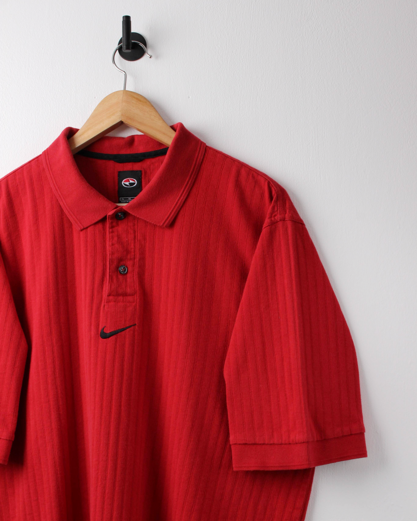 90s Nike Yin Yang Red Centre Swoosh Polo (L)