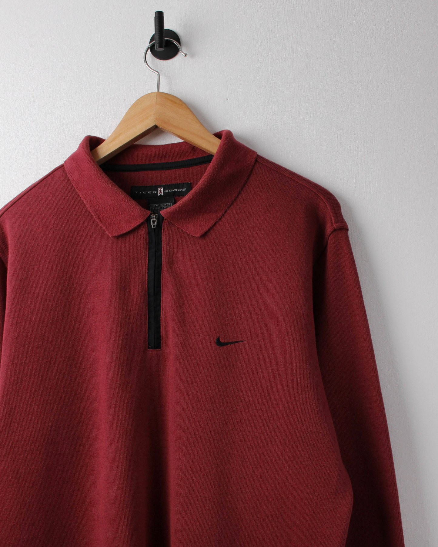 00s Nike Tiger Woods Long Sleeve Burgundy Polo (M)