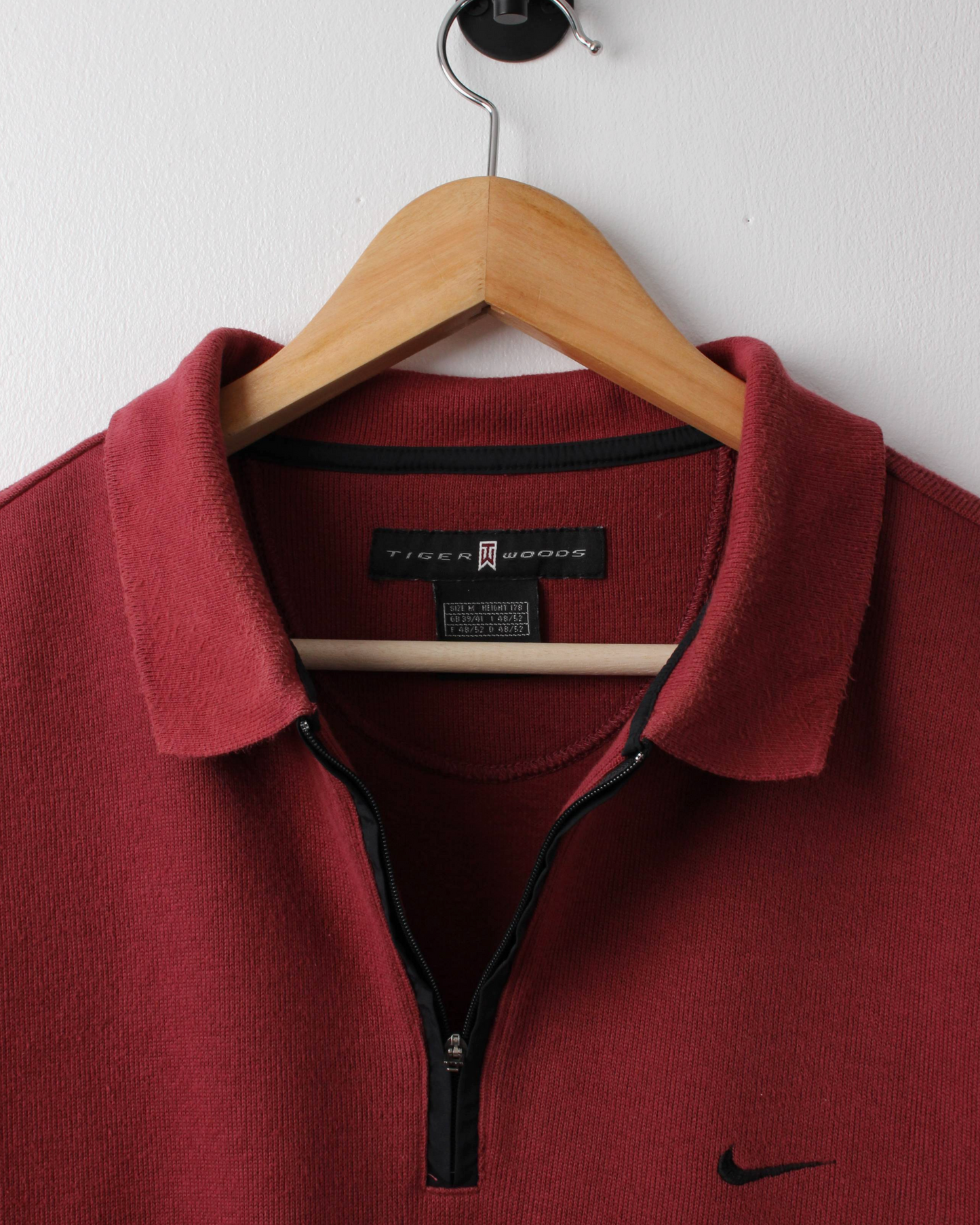 00s Nike Tiger Woods Long Sleeve Burgundy Polo (M)