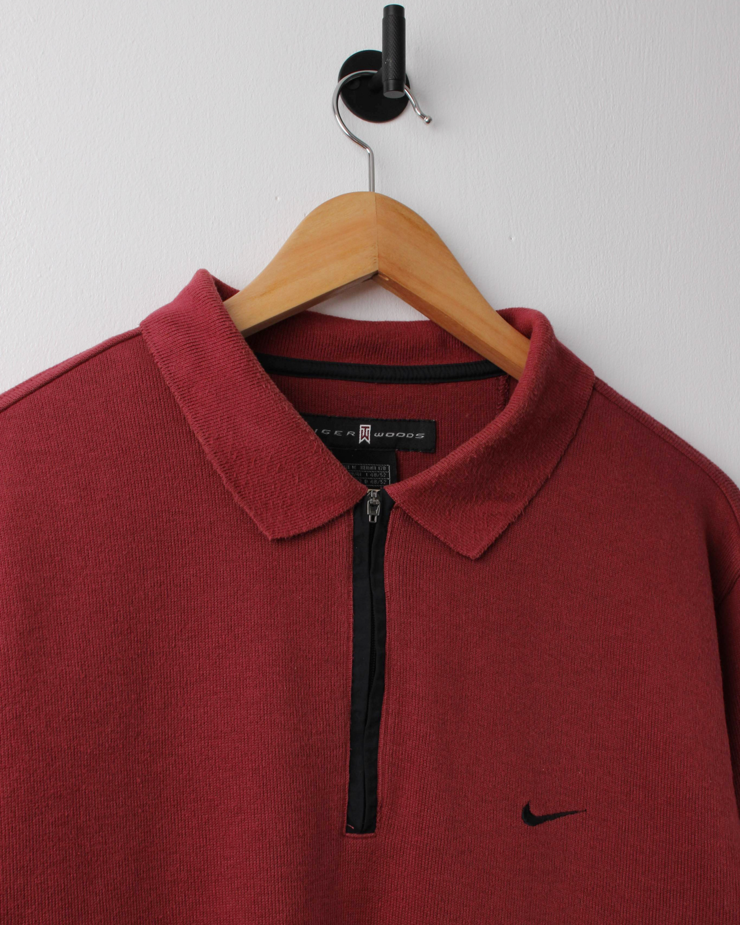 00s Nike Tiger Woods Long Sleeve Burgundy Polo (M)