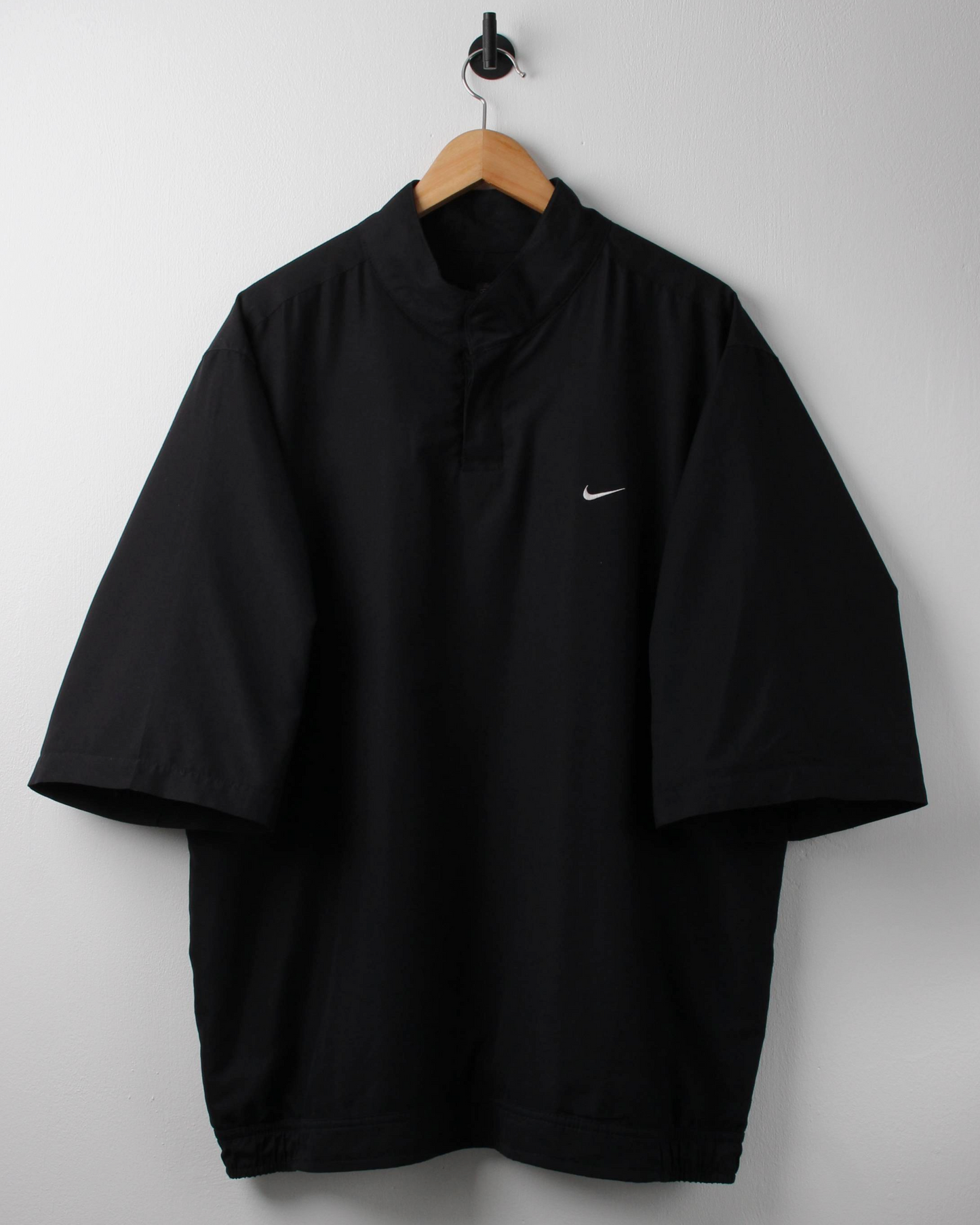 00s Nike Shield Logo Black Short Sleeve Windbreaker (XL)