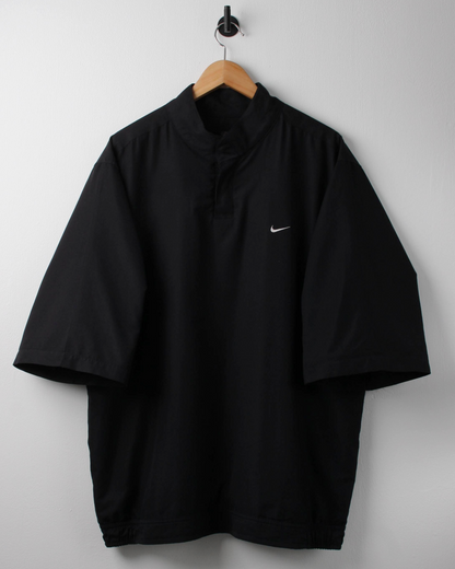 00s Nike Shield Logo Black Short Sleeve Windbreaker (XL)