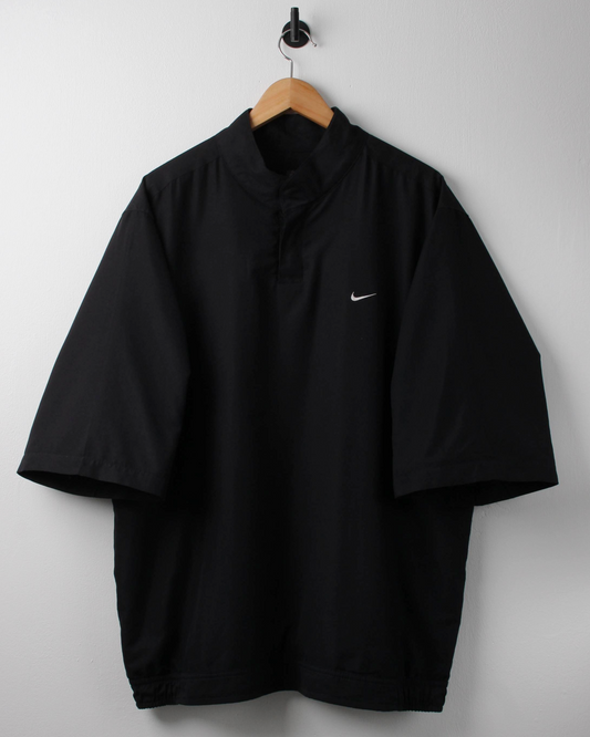 00s Nike Shield Logo Black Short Sleeve Windbreaker (XL)