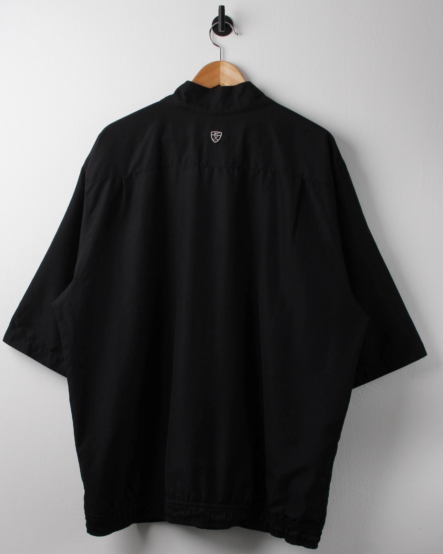 00s Nike Shield Logo Black Short Sleeve Windbreaker (XL)