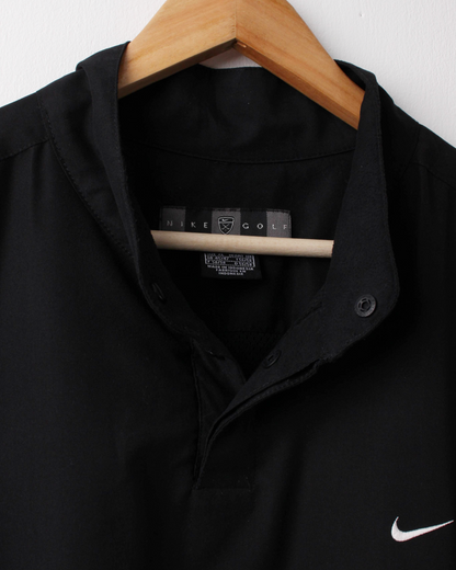 00s Nike Shield Logo Black Short Sleeve Windbreaker (XL)
