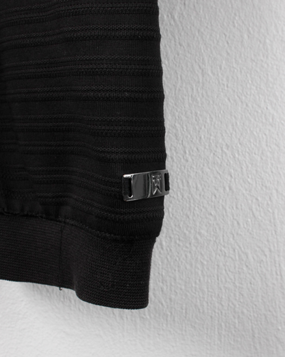 00s Nike Tiger Woods Black Textured Long Sleeve Polo (M)