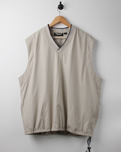 00s Reebok Cream Windbreaker Golf Vest (XL)