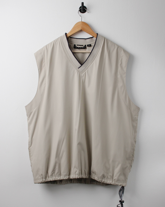 00s Reebok Cream Windbreaker Golf Vest (XL)