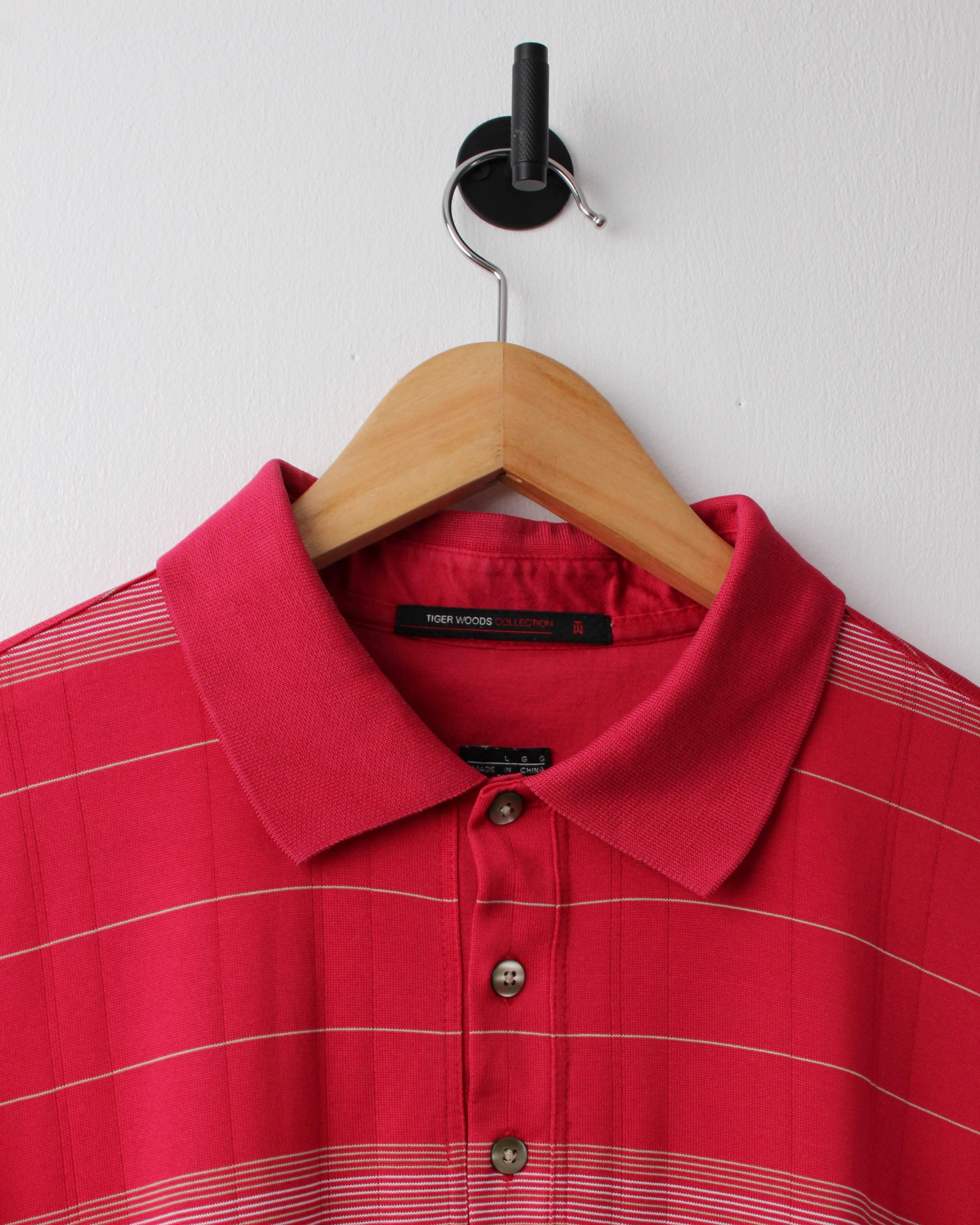 00s Nike Tiger Woods Red Striped Polo (L)