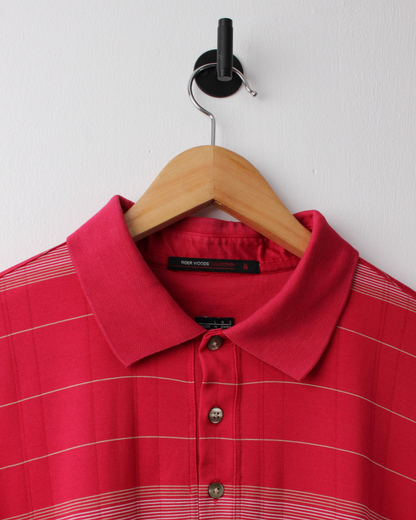00s Nike Tiger Woods Red Striped Polo (L)