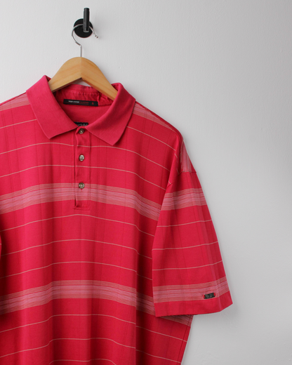 00s Nike Tiger Woods Red Striped Polo (L)