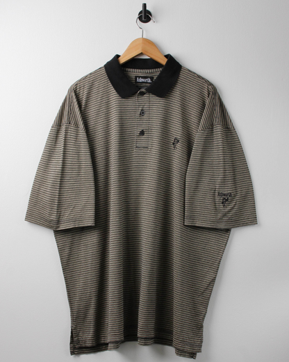 90s Ashworth Black & Yellow Striped Polo (XXL)