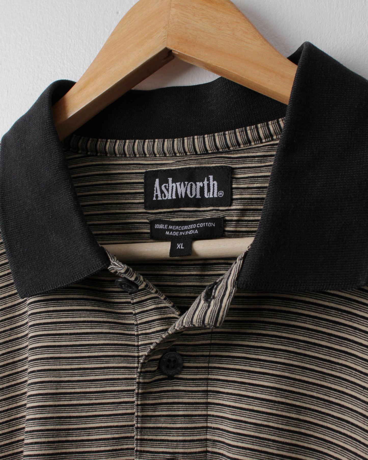 90s Ashworth Black & Yellow Striped Polo (XXL)