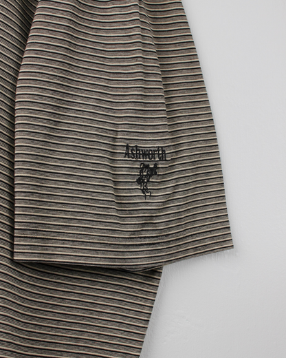 90s Ashworth Black & Yellow Striped Polo (XXL)