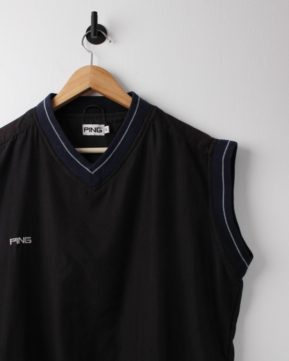 00s Ping ‘Mr Ping’ Logo Navy Golf Vest (S)