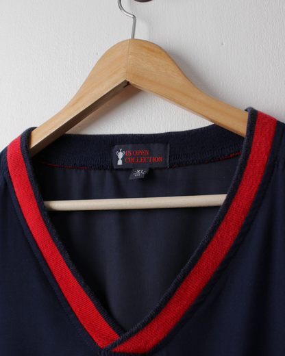 2002 US Open Bethpage Black Navy & Red V-Neck Windbreaker (XL)