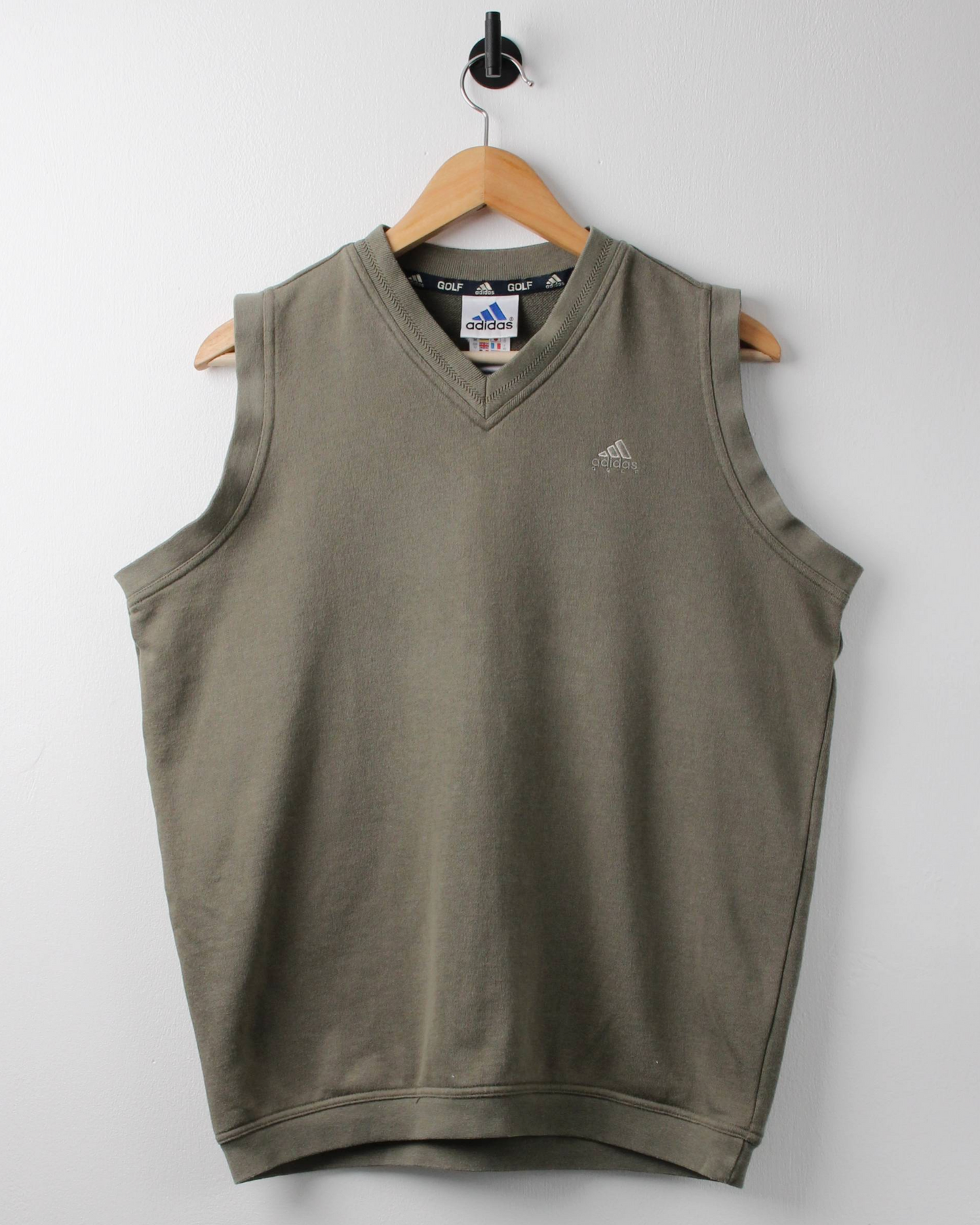90s Adidas Khaki Cotton Golf Vest (XS)