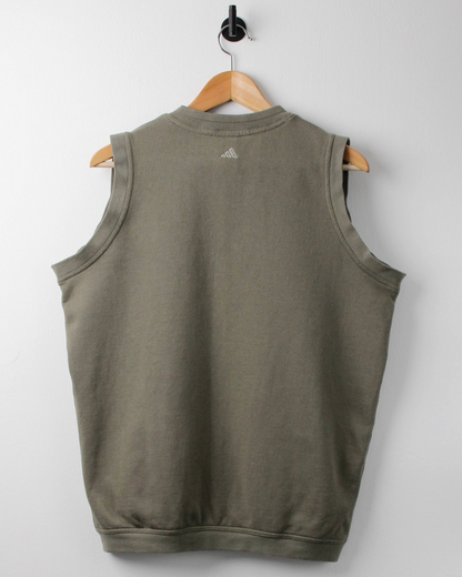 90s Adidas Khaki Cotton Golf Vest (XS)