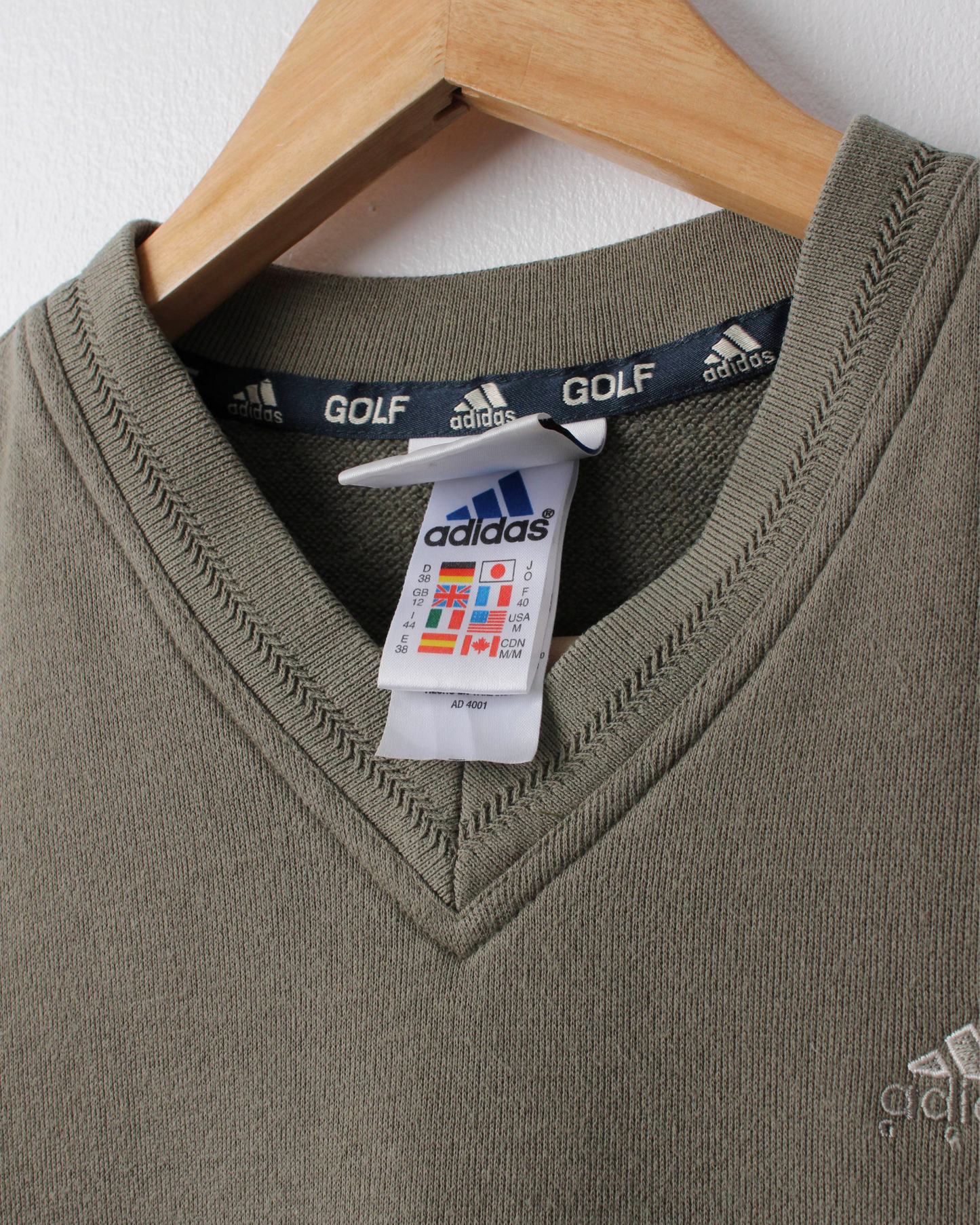 90s Adidas Khaki Cotton Golf Vest (XS)