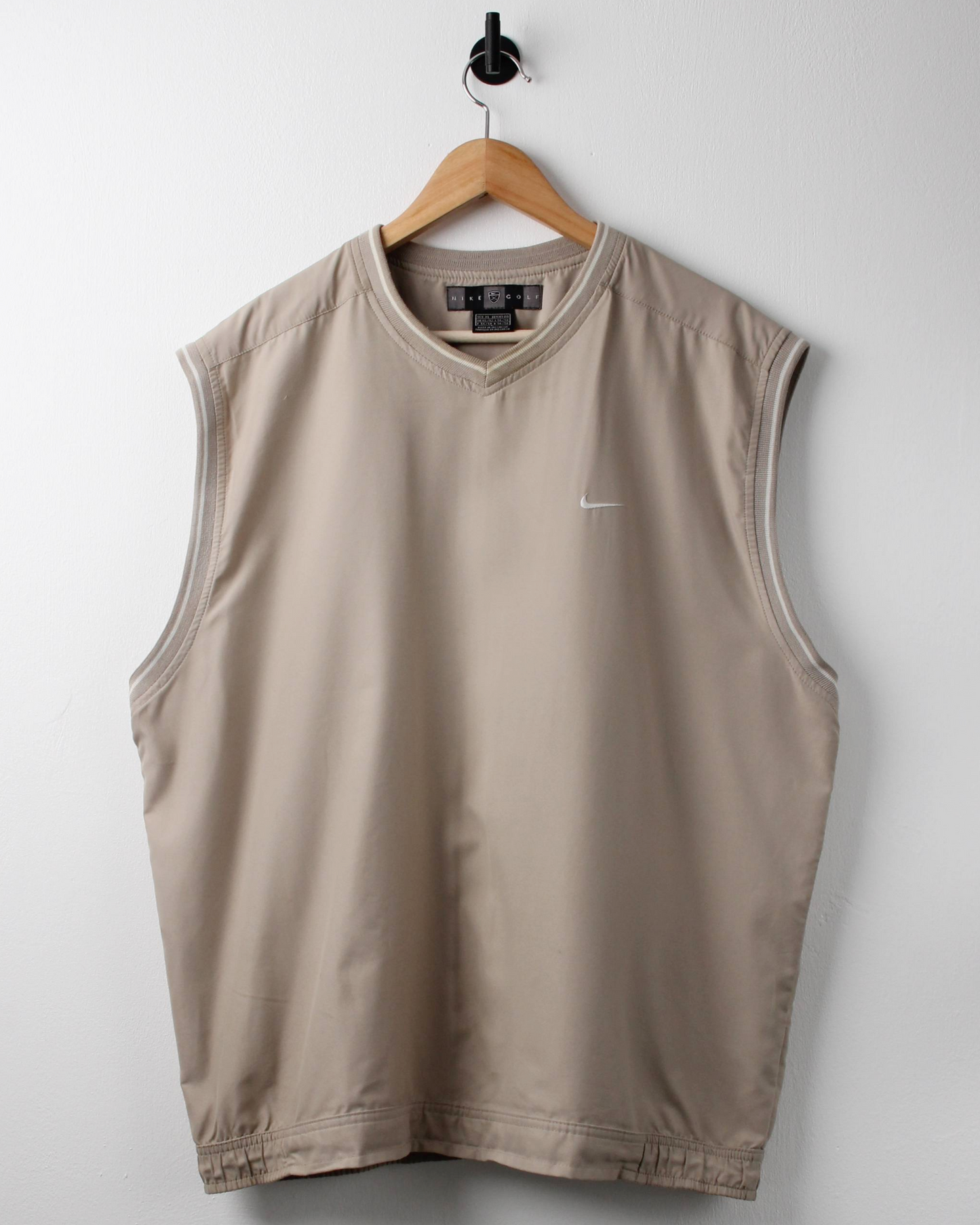 00s Nike Shield Logo Light Brown Golf Vest (XL)