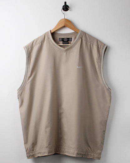 00s Nike Shield Logo Light Brown Golf Vest (XL)
