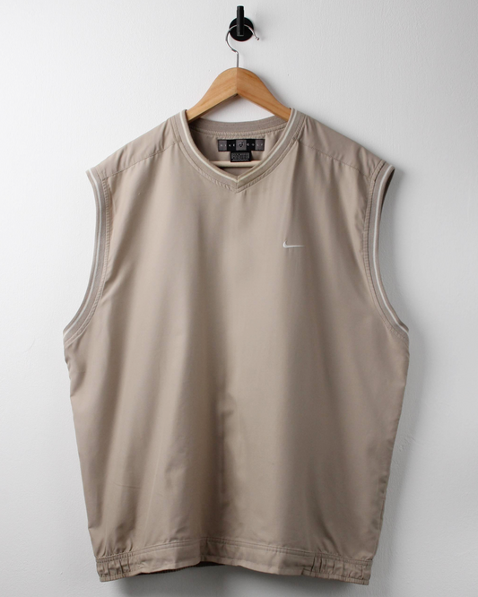 00s Nike Shield Logo Light Brown Golf Vest (XL)