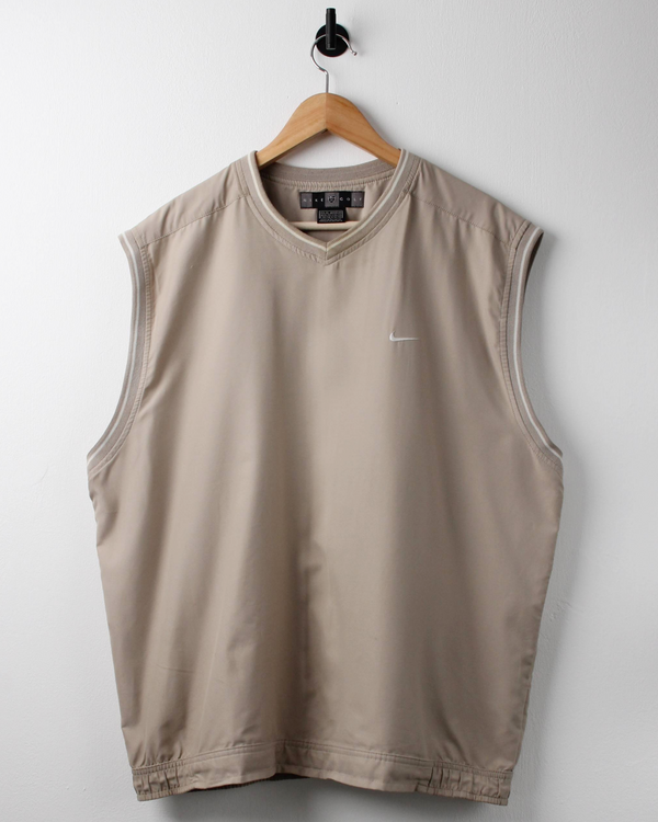 00s Nike Shield Logo Light Brown Golf Vest (XL)