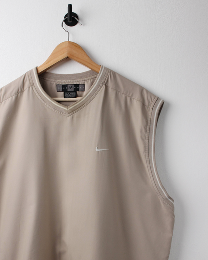 00s Nike Shield Logo Light Brown Golf Vest (XL)
