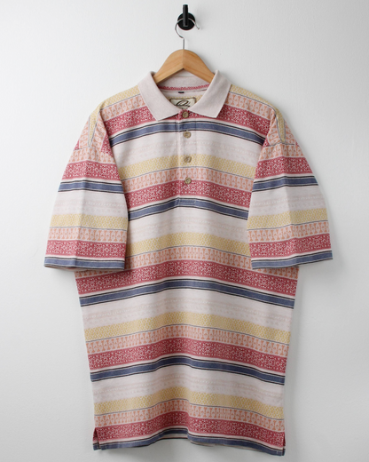 90s Quarterback Abstract Striped Polo (XL)